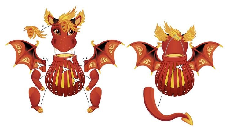 Produktbild: URSUS Laternen-Bastelset "Drache"