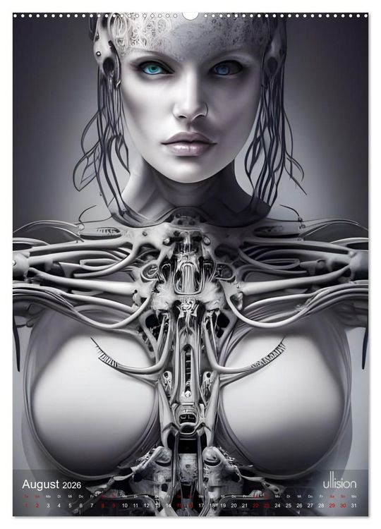 Produktbild: Biomechanic Portrait - Sch&ouml;nheit zwischen Mensch und Maschine (hochwertiger Premium Wandkalender 2026 DIN A2 hoch), Kunstdruck in Hochglanz