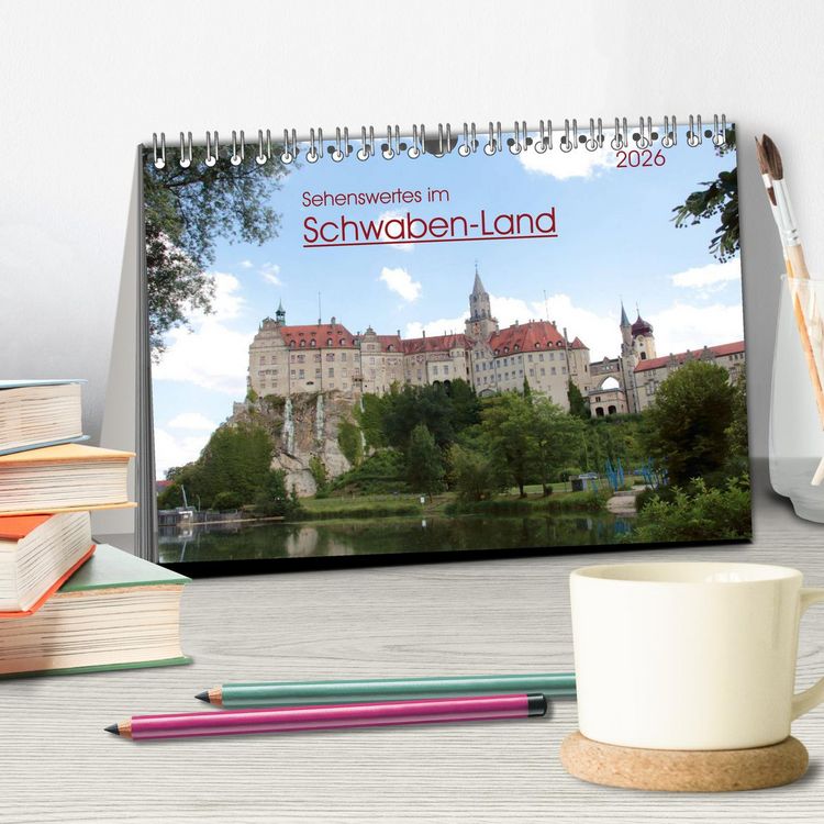 Produktbild: Sehenswertes im Schwaben-Land (Tischkalender 2026 DIN A5 quer), CALVENDO Monatskalender
