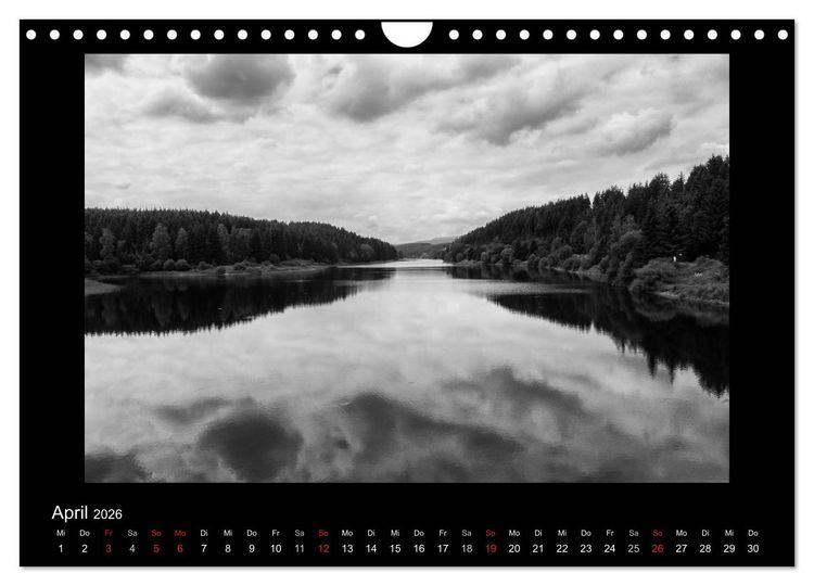 Produktbild: Harz-Bilder in monochrome (Wandkalender 2026 DIN A4 quer), CALVENDO Monatskalender