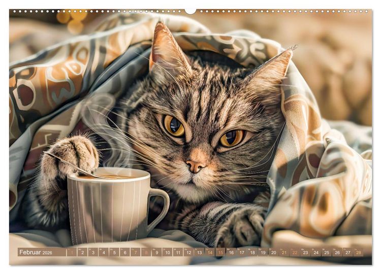 Produktbild: Katzen-Alltag - Ein witziges Jahr mit Kater Tommy (hochwertiger Premium Wandkalender 2026 DIN A2 quer), Kunstdruck in Hochglanz