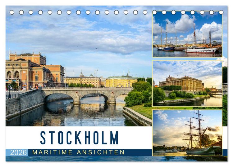 Produktbild: Stockholm - Maritime Ansichten (Tischkalender 2026 DIN A5 quer), CALVENDO Monatskalender