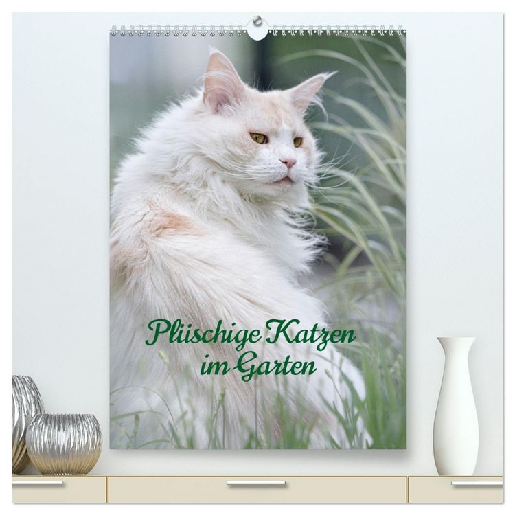 Produktbild: Pl&uuml;schige Katzen im Garten (hochwertiger Premium Wandkalender 2026 DIN A2 hoch), Kunstdruck in Hochglanz