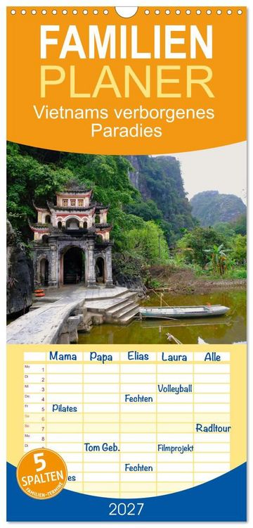 Produktbild: Familienplaner 2027 - Vietnams verborgenes Paradies mit 5 Spalten (Wandkalender, 21 x 45 cm) CALVENDO