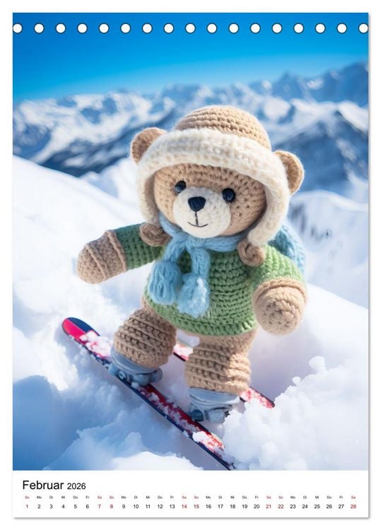 Produktbild: Teddy Abenteur - Ein Jahr mit geh&auml;kelten Freunden (Tischkalender 2026 DIN A5 hoch), CALVENDO Monatskalender