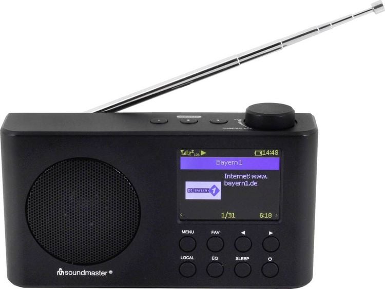 Produktbild: soundmaster IR6500SW Internet Tischradio Internet, DAB+, UKW Bluetooth&reg;, USB, WLAN, Internetradio wiederaufladbar Schwarz