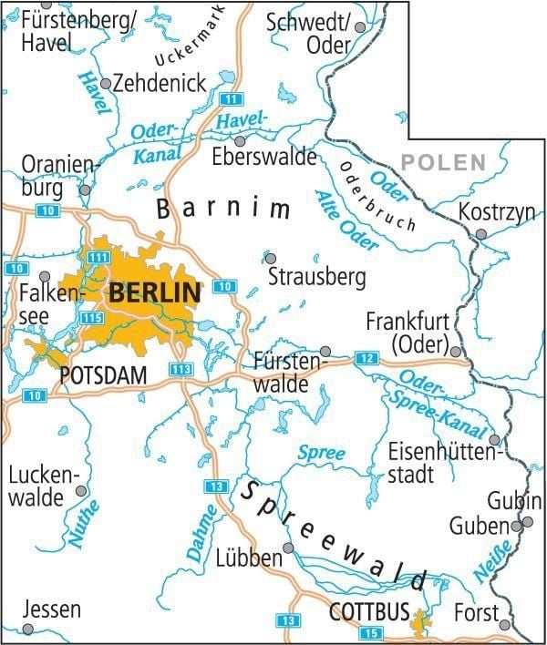Produktbild: BVA ADFC Radtourenkarte Brandenburg Spreewald 1:150.000