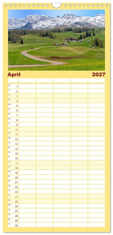 Produktbild: Familienplaner 2027 - S&uuml;dtirol - Von Meran bis zum Pragser Wildsee mit 5 Spalten (Wandkalender, 21 x 45 cm) CALVENDO