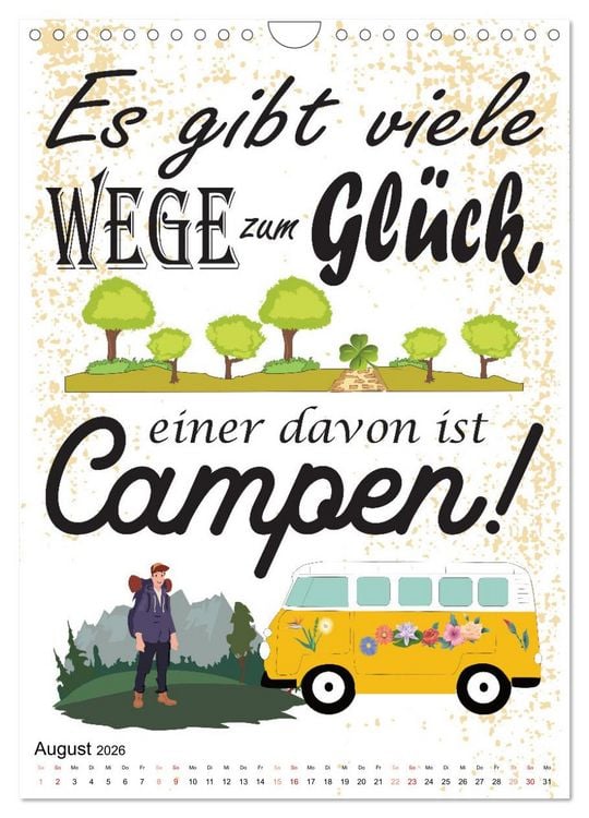 Produktbild: CampingSpr&uuml;che (Wandkalender 2026 DIN A4 hoch), CALVENDO Monatskalender