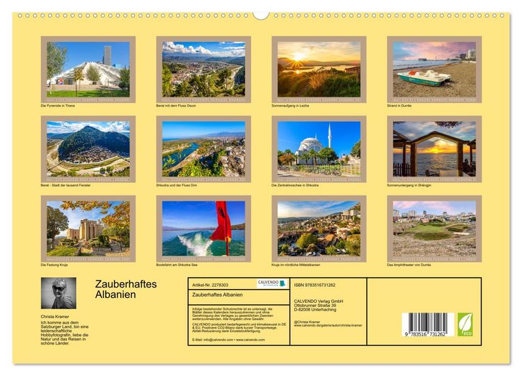 Produktbild: Zauberhaftes Albanien (hochwertiger Premium Wandkalender 2026 DIN A2 quer), Kunstdruck in Hochglanz
