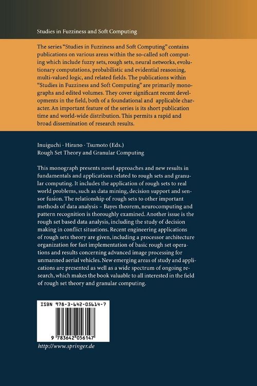 Produktbild: Rough Set Theory and Granular Computing