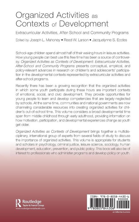 Produktbild: Organized Activities As Contexts of Development