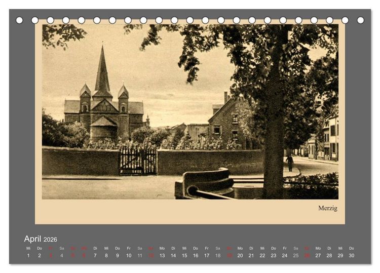 Produktbild: Saarland - vunn domols (frieher), Landkreis Merzig-Wadern (Tischkalender 2026 DIN A5 quer), CALVENDO Monatskalender