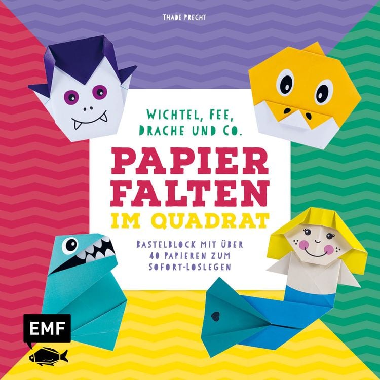 Produktbild: Papierfalten im Quadrat: Wichtel, Fee, Drache und Co. – Bastel-Kids