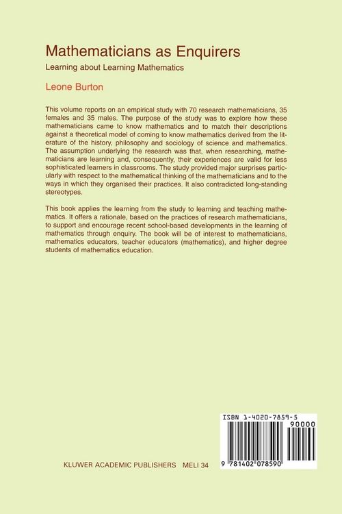 Produktbild: Mathematicians as Enquirers