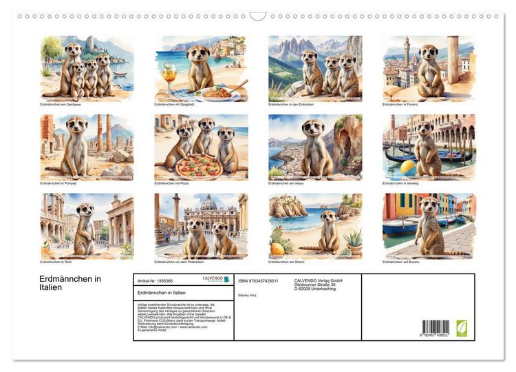 Produktbild: Erdm&auml;nnchen in Italien (Wandkalender 2026 DIN A2 quer), CALVENDO Monatskalender