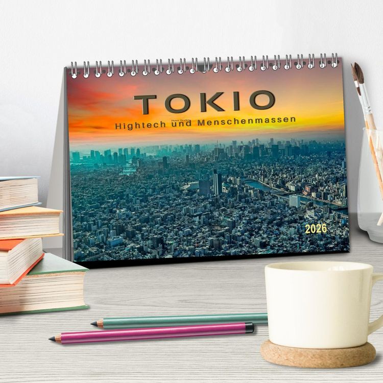 Produktbild: Tokio - Hightech und Menschenmassen (Tischkalender 2026 DIN A5 quer), CALVENDO Monatskalender