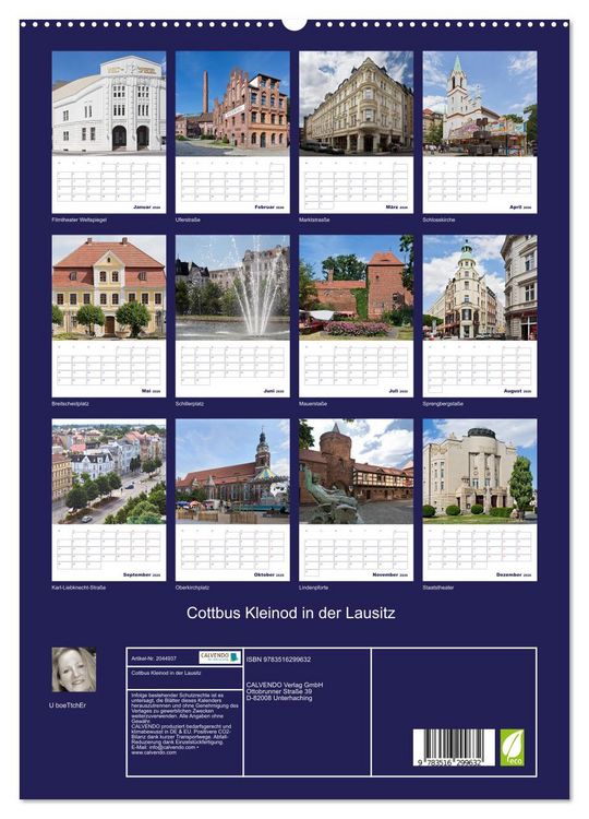 Produktbild: Cottbus Kleinod in der Lausitz (hochwertiger Premium Wandkalender 2026 DIN A2 hoch), Kunstdruck in Hochglanz