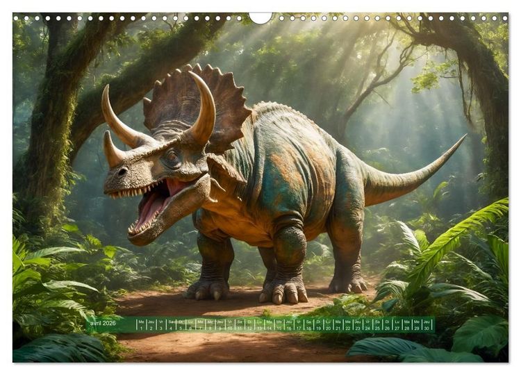Produktbild: Un voyage vers le pass&eacute; - D&eacute;couverte de la faune (Calendrier mural 2026 DIN A3 vertical), CALVENDO calendrier mensuel