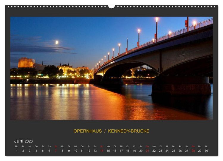 Produktbild: BONNER NACHTFARBEN (Wandkalender 2026 DIN A2 quer), CALVENDO Monatskalender