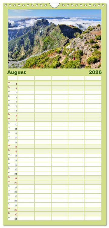 Produktbild: Familienplaner 2026 - Wildes Madeira - Inselimpressionen mit 5 Spalten (Wandkalender, 21 x 45 cm) CALVENDO