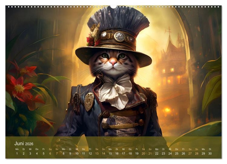 Produktbild: Charaktiere Katzen dieser Welt (Wandkalender 2026 DIN A2 quer), CALVENDO Monatskalender