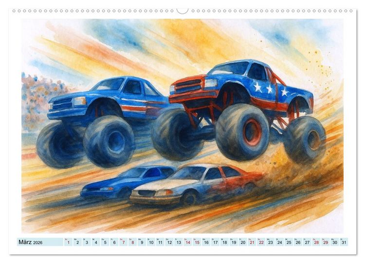 Produktbild: Monstertruck Spektakel (Wandkalender 2026 DIN A2 quer), CALVENDO Monatskalender