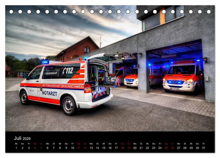 Produktbild: Berufsfeuerwehr Braunschweig (Tischkalender 2026 DIN A5 quer), CALVENDO Monatskalender
