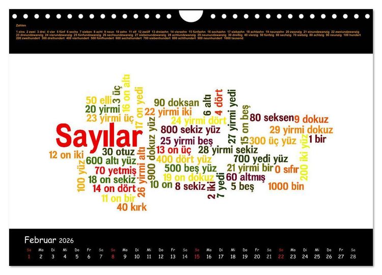 Produktbild: Sprachkalender T&uuml;rkisch-Deutsch (Wandkalender 2026 DIN A4 quer), CALVENDO Monatskalender