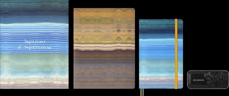 Produktbild: Moleskine Sammlerbox Impressionismus Notizbuch limitierte Ausgabe, L/A5, fester Einband, Cahier XL, blanko, Kaweco Gelroller, wiederverwendbare Geschenkbox