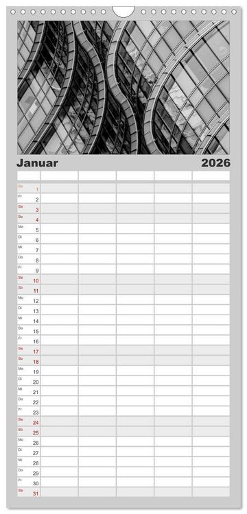 Produktbild: Familienplaner 2026 - Architektur - Fassaden im Detail 2026 mit 5 Spalten (Wandkalender, 21 x 45 cm) CALVENDO