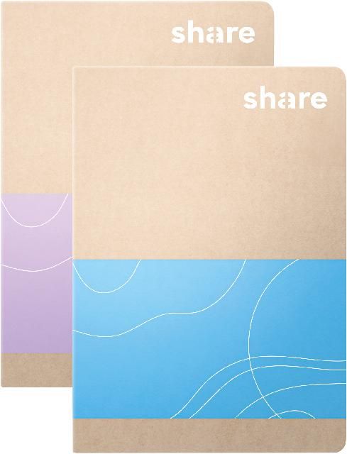 Produktbild: share Notizheft A6 kariert pastellblau-lavendel