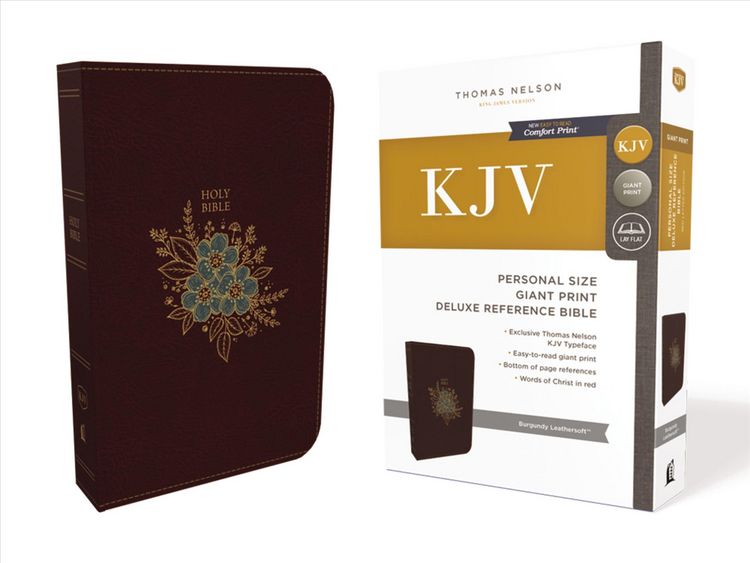 Produktbild: KJV, Deluxe Reference Bible, Personal Size Giant Print, Imitation Leather, Burgundy, Red Letter Edition