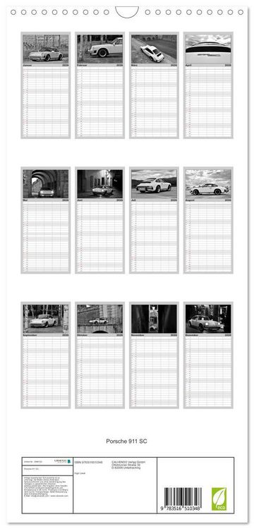 Produktbild: Familienplaner 2026 - Porsche 911 SC mit 5 Spalten (Wandkalender, 21 x 45 cm) CALVENDO