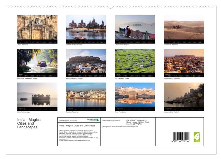 Produktbild: India - Magical Cities and Landscapes (High Quality Premium Wall Calendar 2026 DIN A2 landscape),CALVENDO 12 Month Wall Calendar