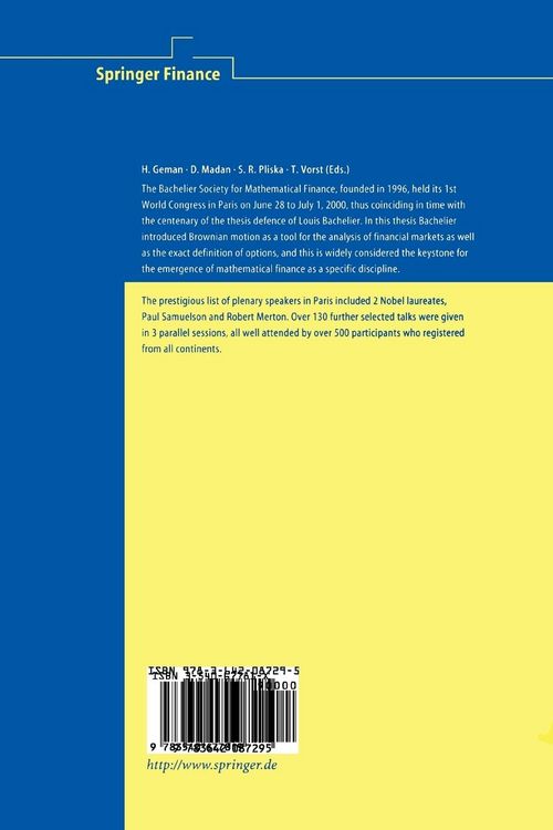 Produktbild: Mathematical Finance - Bachelier Congress 2000
