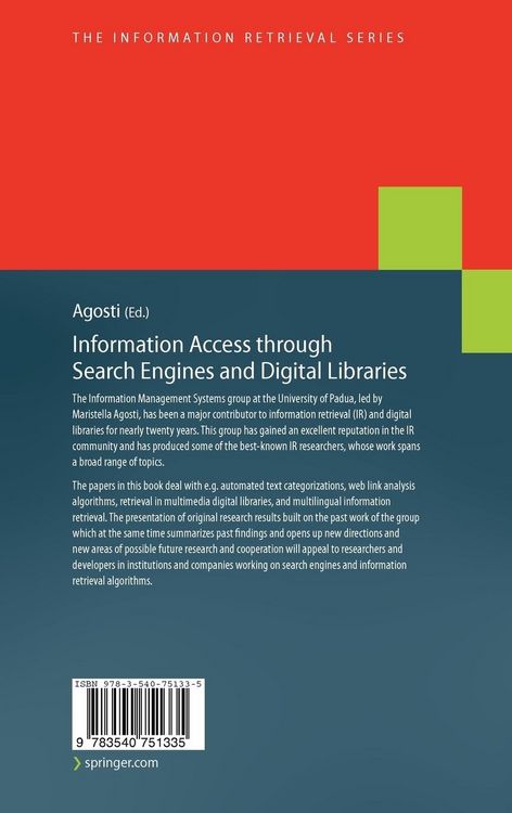 Produktbild: Information Access through Search Engines and Digital Libraries