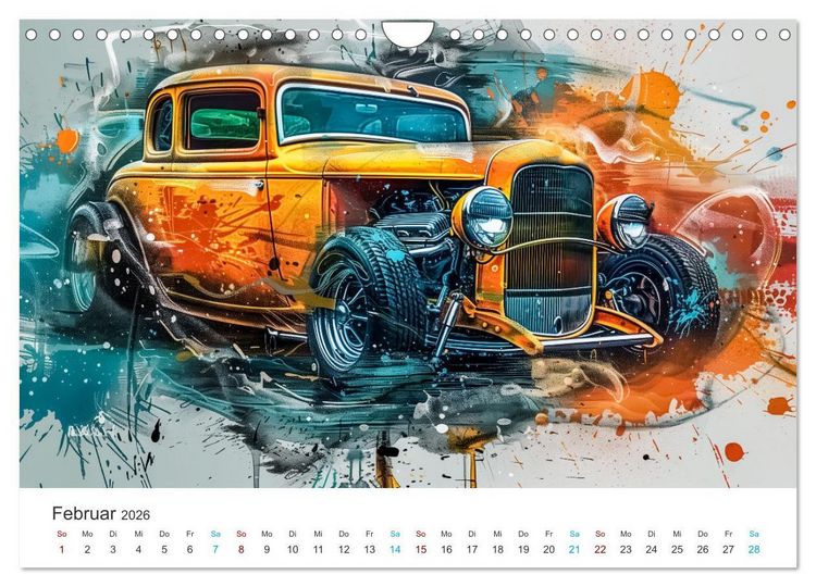 Produktbild: Hot Road - Oldtimer durch eine KI im neuen Gewand (Wandkalender 2026 DIN A4 quer), CALVENDO Monatskalender