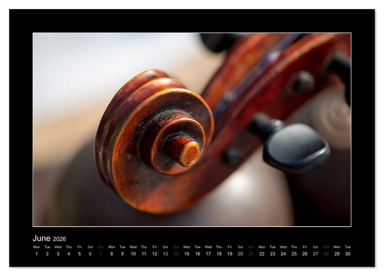 Produktbild: A violin only (High Quality Premium Wall Calendar 2026 DIN A2 landscape),CALVENDO 12 Month Wall Calendar