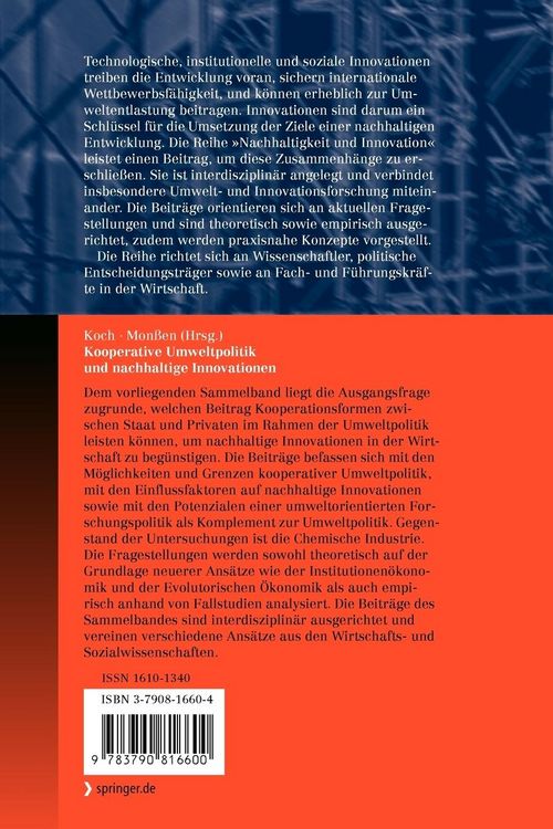 Produktbild: Kooperative Umweltpolitik und nachhaltige Innovationen