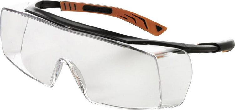 Produktbild: Univet 5X7 5X7-01-00 &Uuml;berbrille mit Antibeschlag-Schutz, inkl. UV-Schutz Schwarz, Orange EN 166 DIN 166