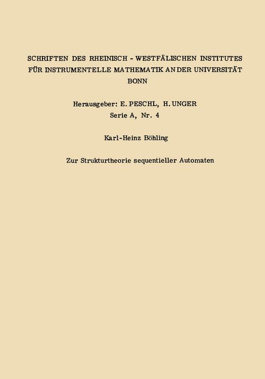 Produktbild: Zur Strukturtheorie sequentieller Automaten