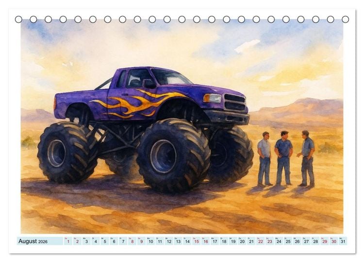 Produktbild: Monstertruck Spektakel (Tischkalender 2026 DIN A5 quer), CALVENDO Monatskalender