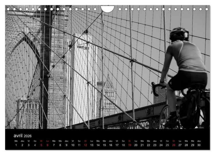 Produktbild: New York en noir et blanc (Calendrier mural 2026 DIN A4 vertical), CALVENDO calendrier mensuel