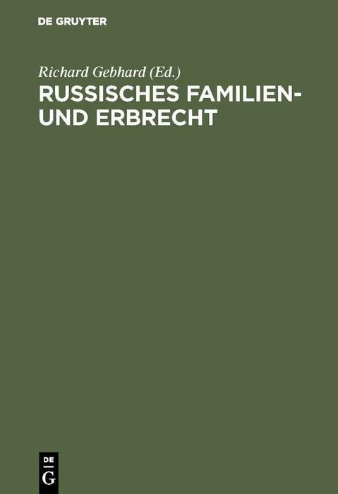 Produktbild: Russisches Familien- und Erbrecht
