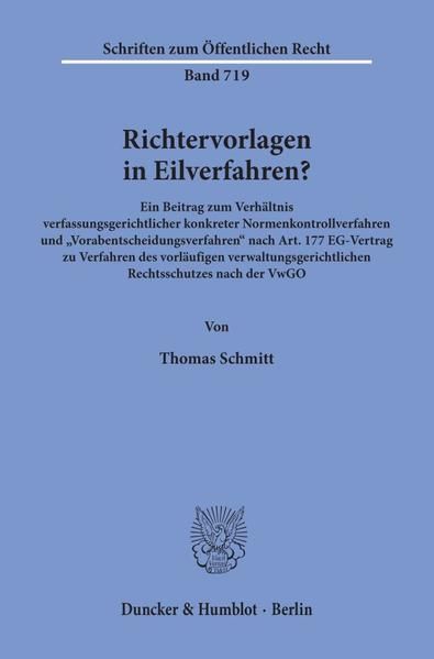Produktbild: Richtervorlagen in Eilverfahren?