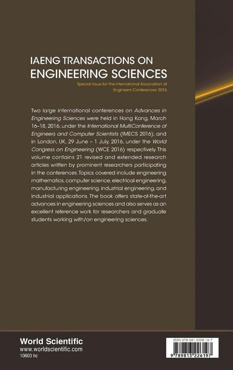 Produktbild: Iaeng Transact Eng Sci 2016
