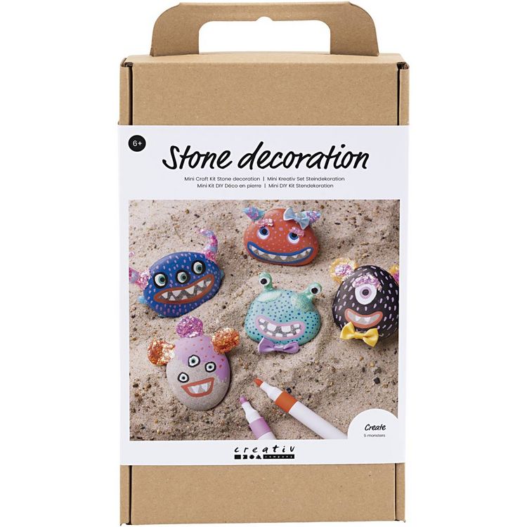 Produktbild: Creativ Company DIY Sets Basisversion Kreativ Set Steindekoration , Sortierte Farben, Monster, Kreativ Box