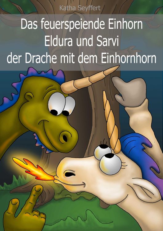 Produktbild: Das feuerspeiende Einhorn Eldura und Sarvi der Drache mit dem Einhornhorn