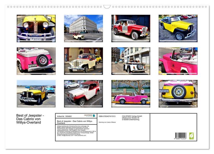 Produktbild: Best of Jeepster - Das Cabrio von Willys-Overland (Wandkalender 2026 DIN A2 quer), CALVENDO Monatskalender